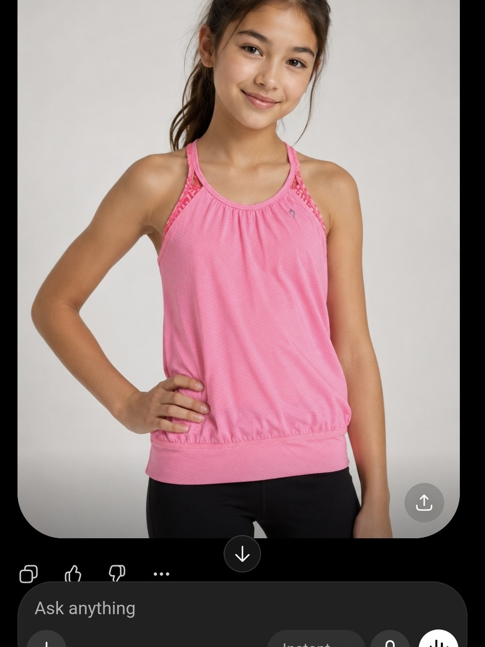 Ivivva Girls' Pink Athletic Tank Top Size 14
